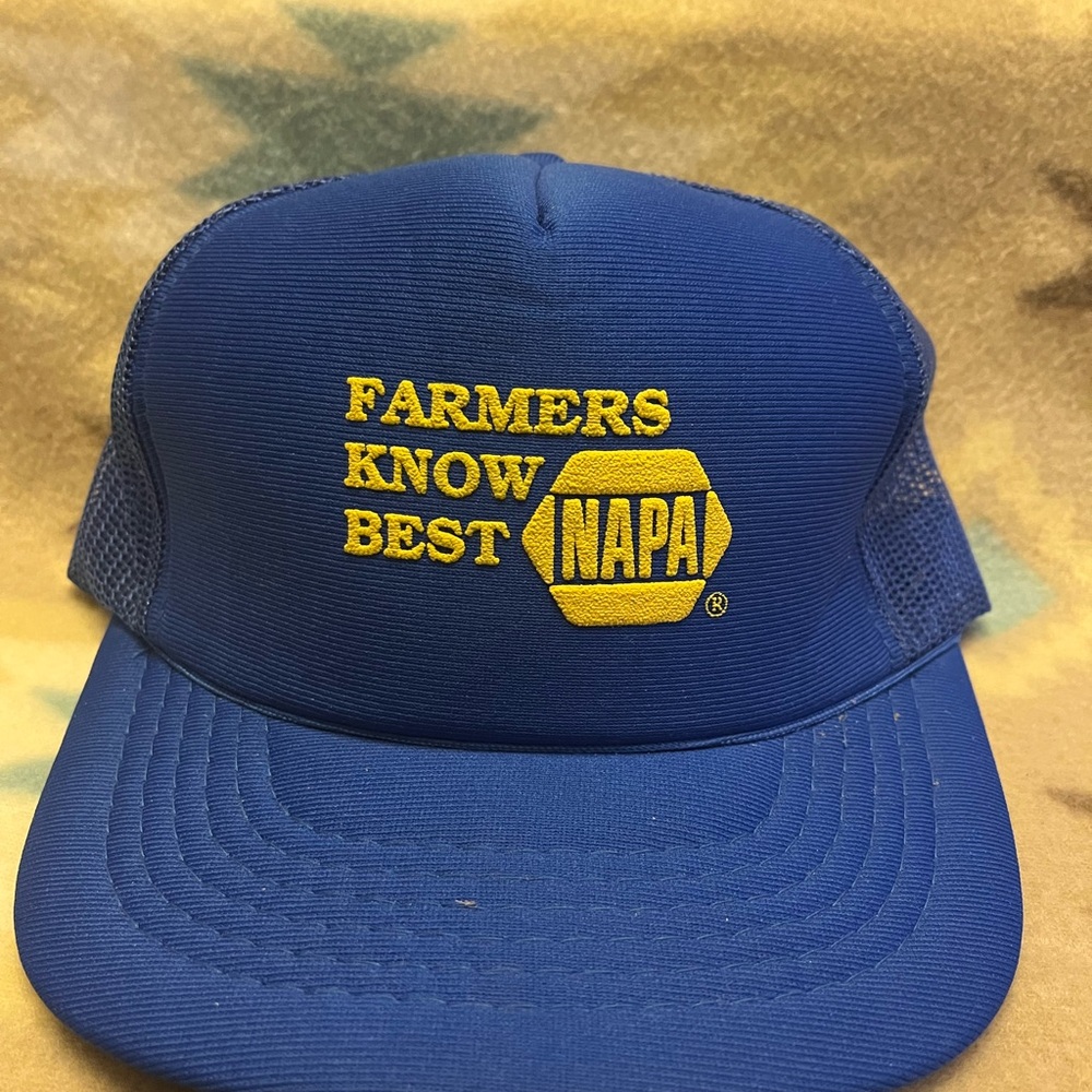 NAPA Blue Trucker Hat with Yellow Embroidery